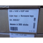 LDPE zakken los transparant, 130 mm x 1450 mm x 0,07 mm